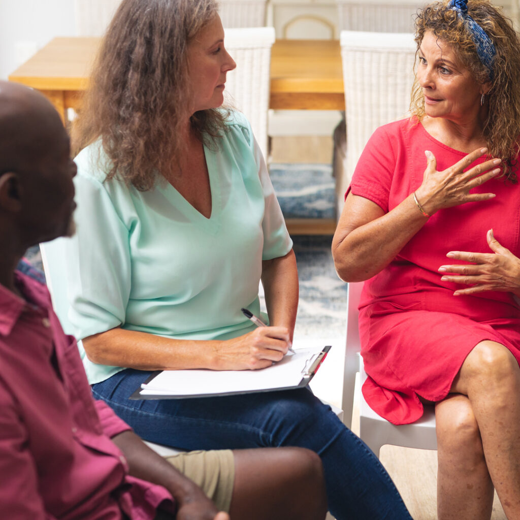 Adults in a group session