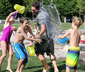throwing water